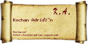Kochan Adrián névjegykártya